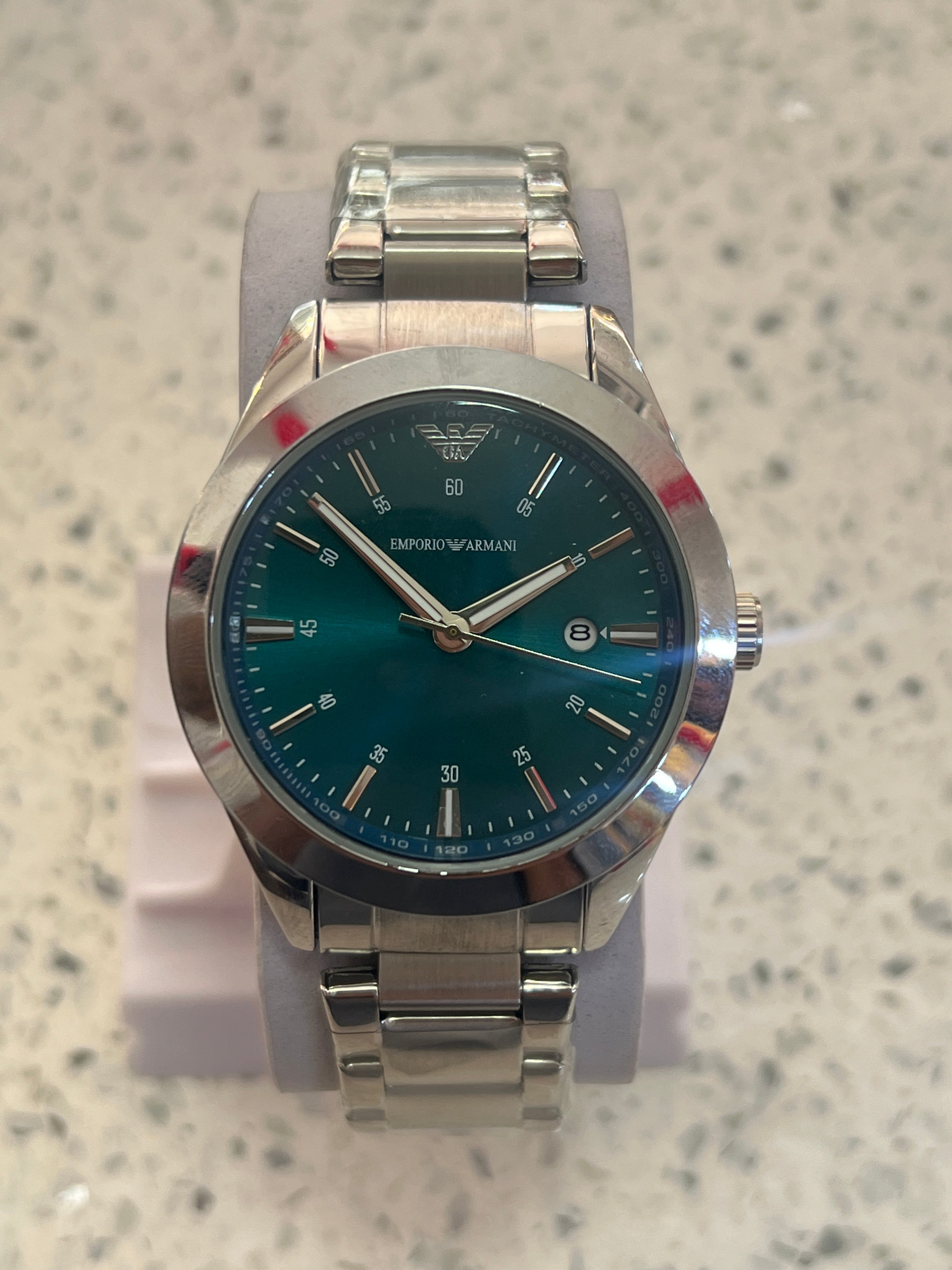 AS21 Emporio Armani Classic Steel Black Dial Quartz Watch