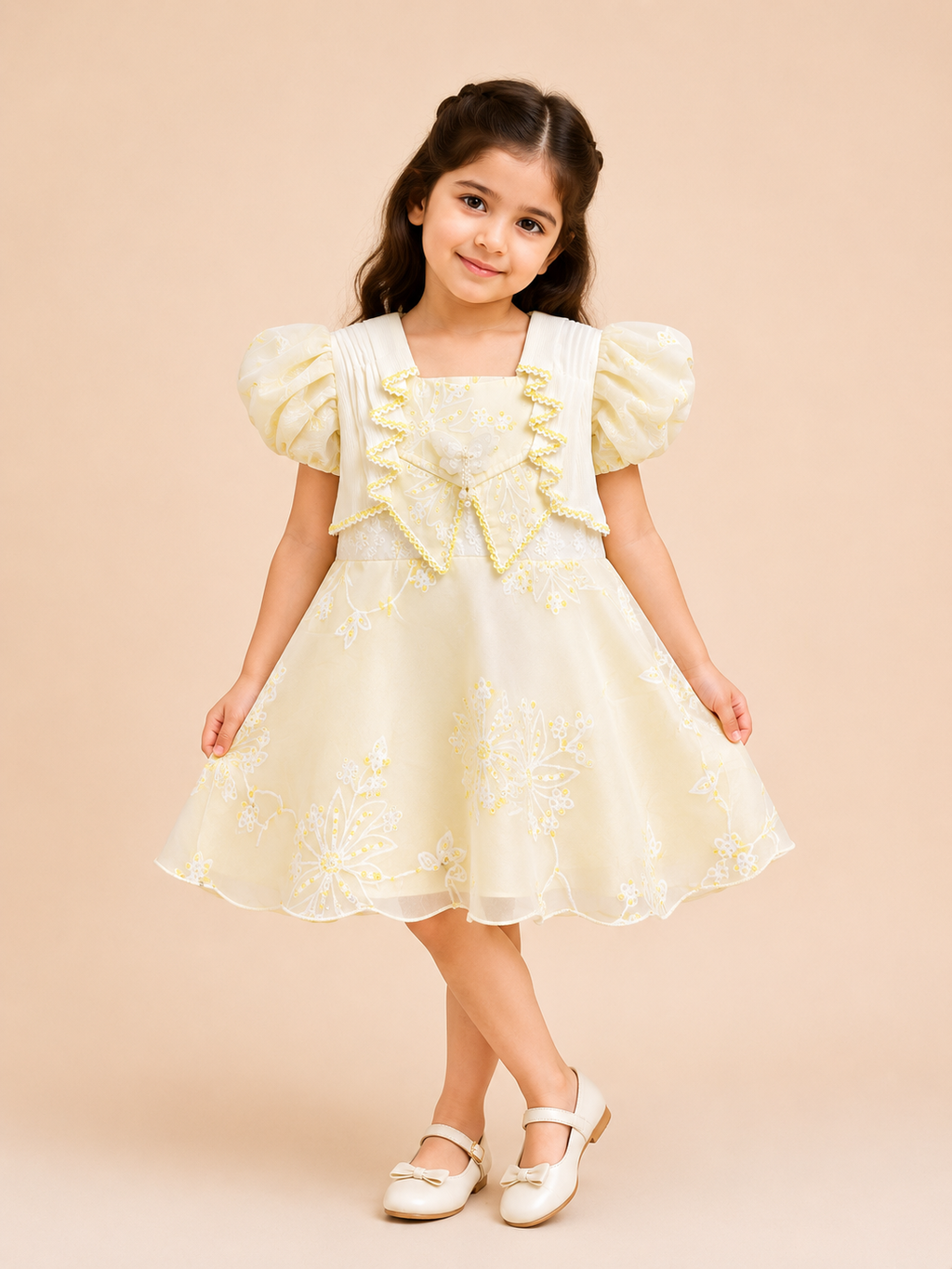Baby Girls Elegant Embroidered Dress 257