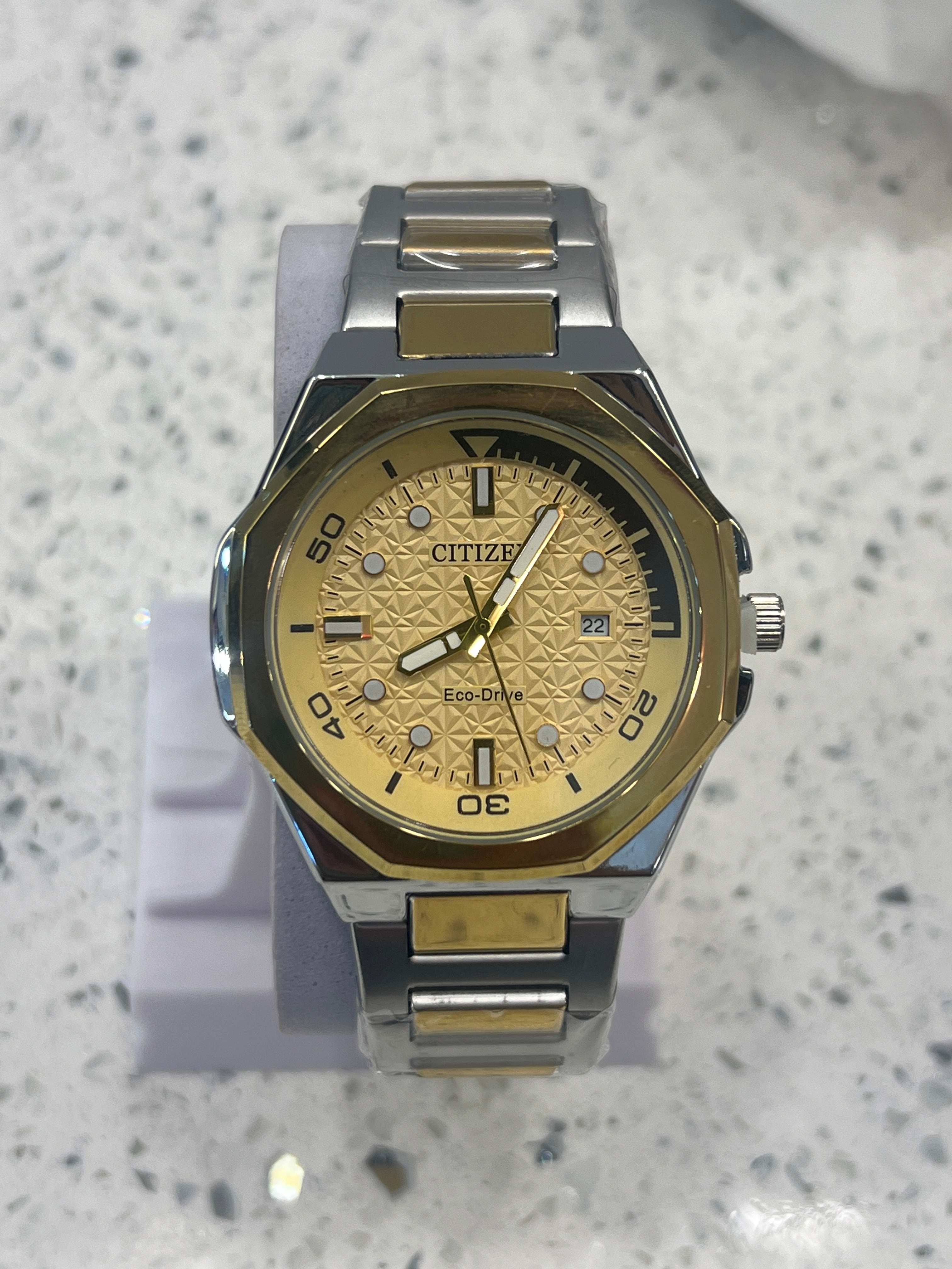 CG34 Citizen Eco-Drive Gold Textured watch