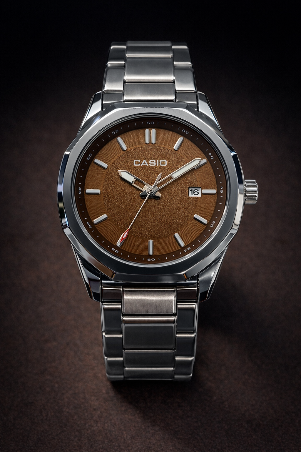 CSC38 Casio Classic Brown Textured Dial