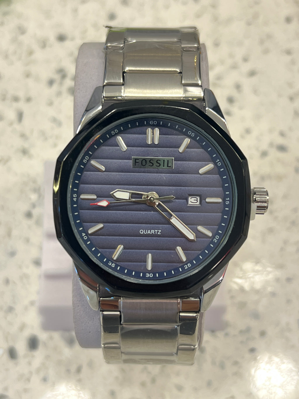 FSB46 Fossil Blue Textured Dial Quartz Watch