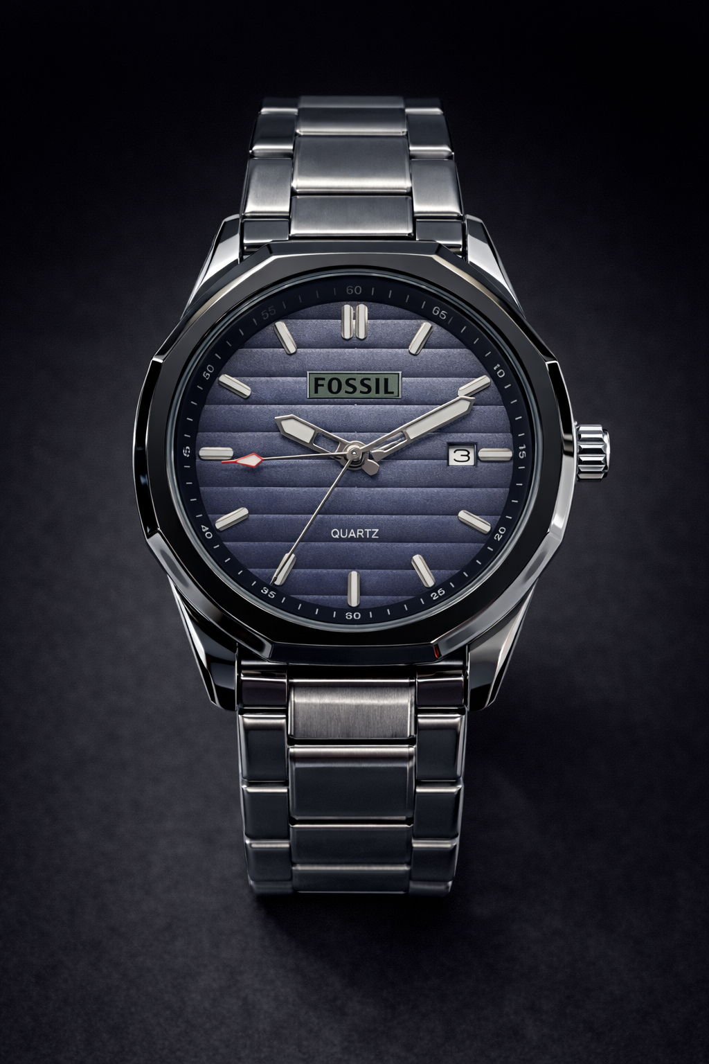 FSB46 Fossil Blue Textured Dial Quartz Watch