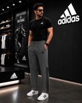 Three Half Stripe Athletic Track Pant Ash/Black