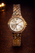 LW74 MK Crystal Bezel Strap Watch
