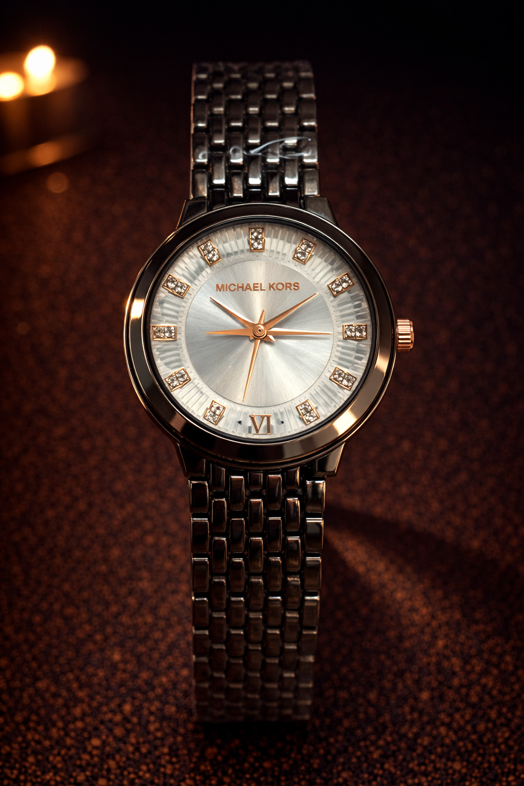 LW79 MK Crystal Bezel Strap Watch