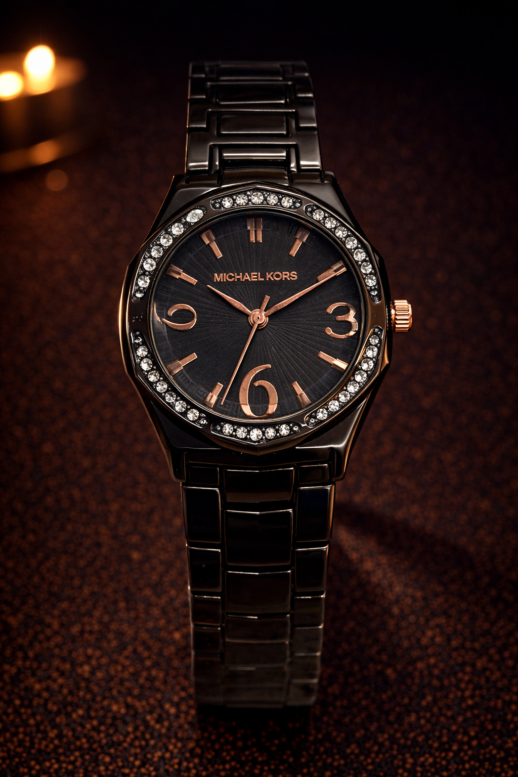 LW80 MK Crystal Bezel Strap Watch