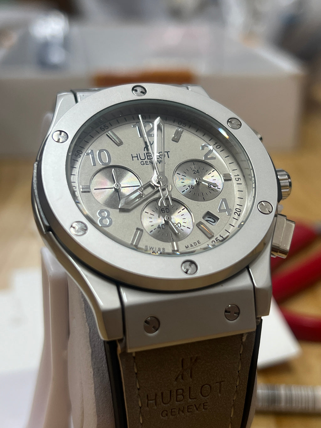 HB94 Chronograph Silver Dial Luxury Men’s Watch