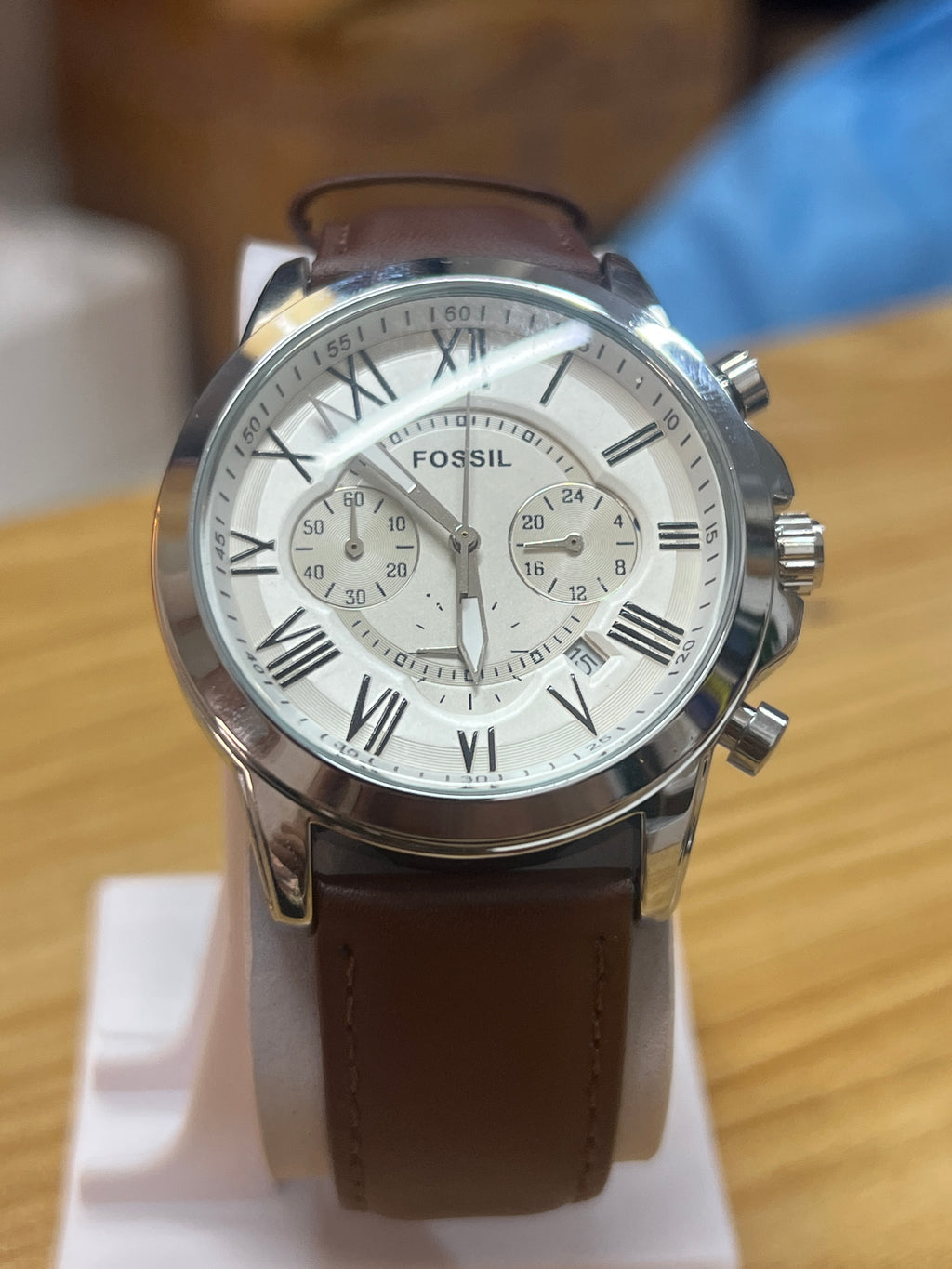 FC96 Chronograph Roman Dial Brown Leather Strap Watch