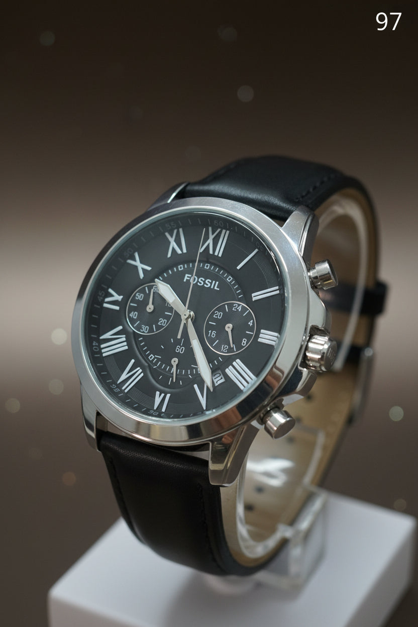 FC97 Chronograph Roman Dial Brown Leather Strap Watch