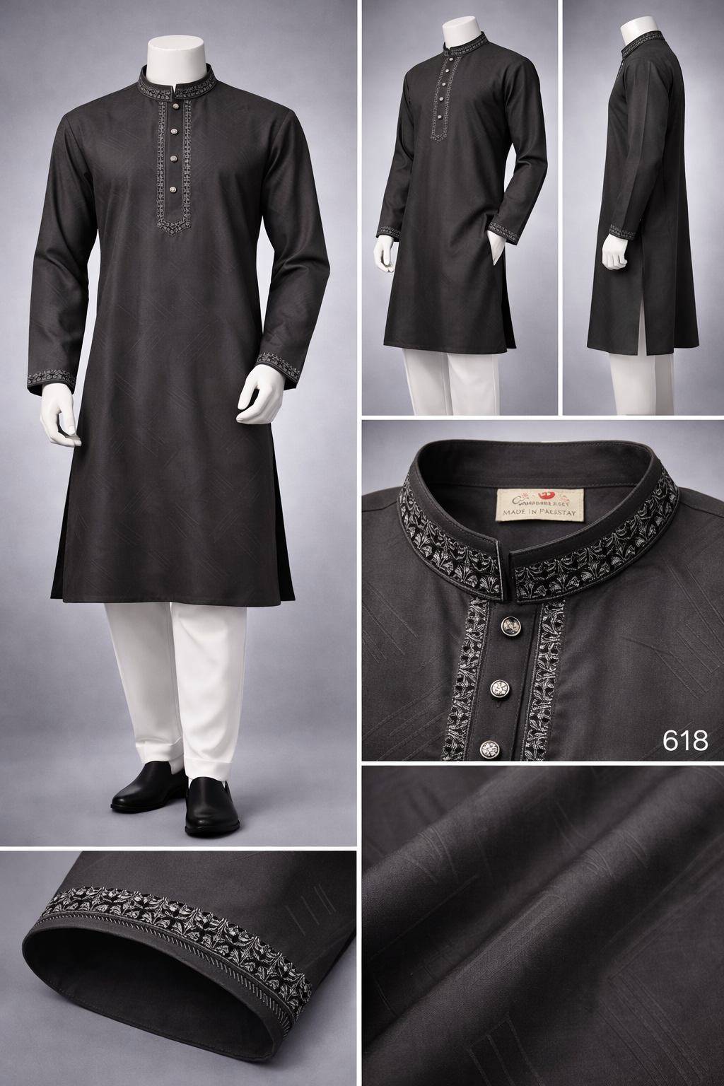 Luxury embroidery Panjabi with premium finish 618