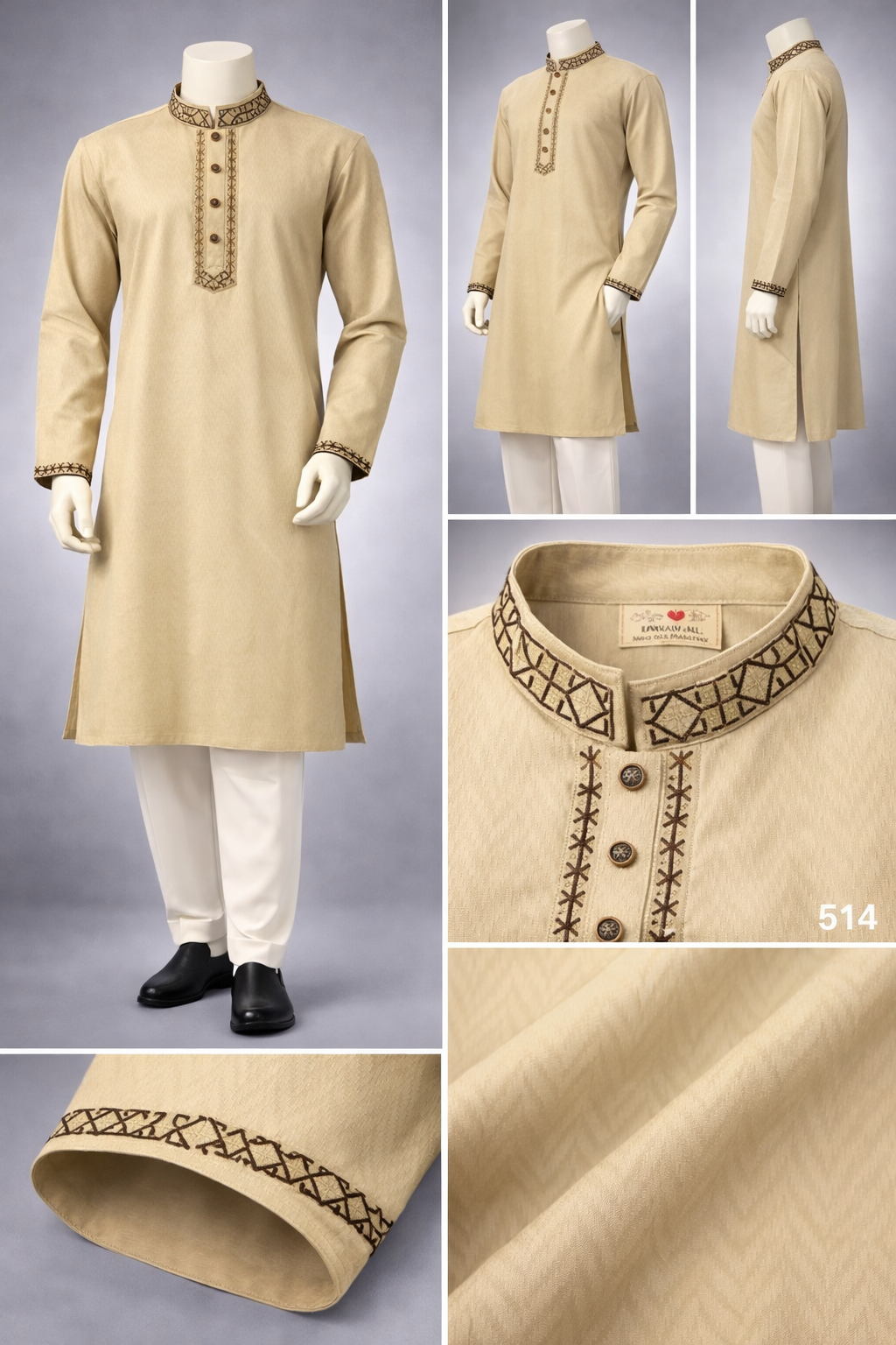 Luxury embroidery Panjabi with premium finish 514