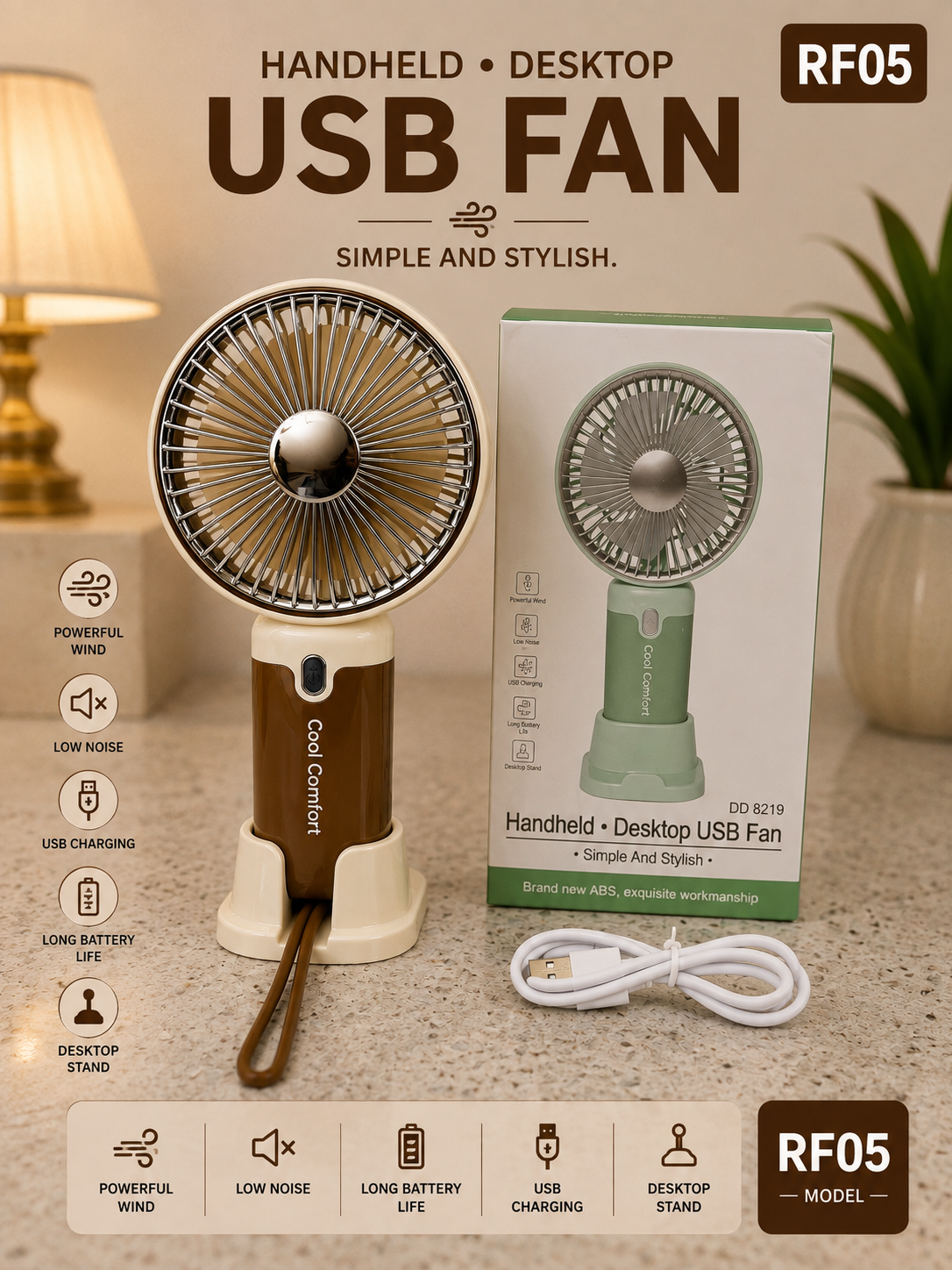 Rechargeable Mini Handheld Fan-RF05