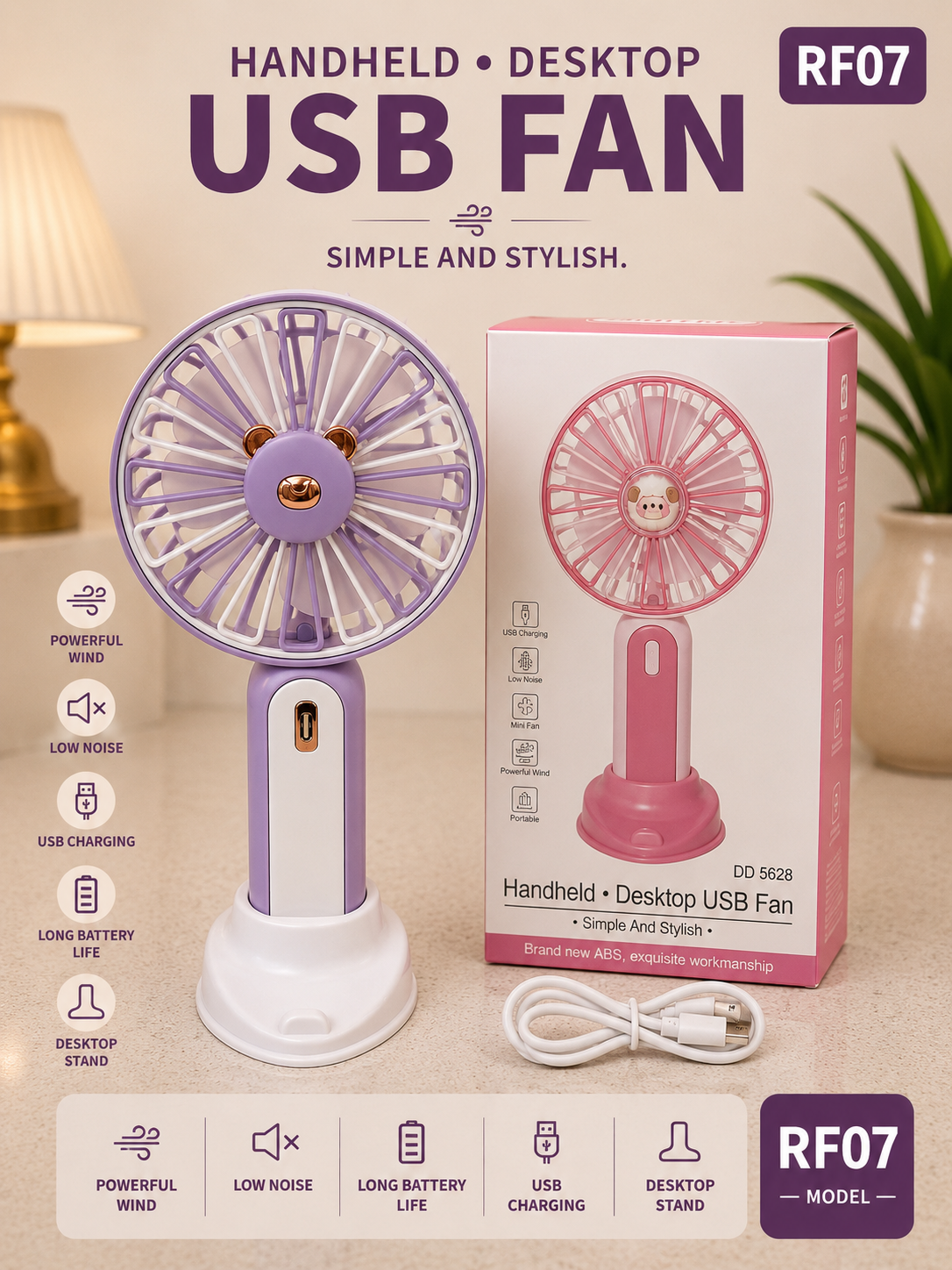 Rechargeable Mini Handheld Fan-RF07