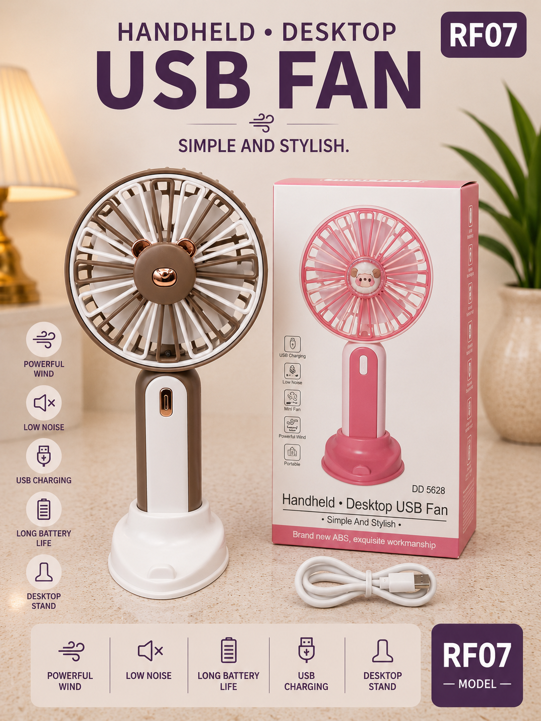 Rechargeable Mini Handheld Fan-RF07
