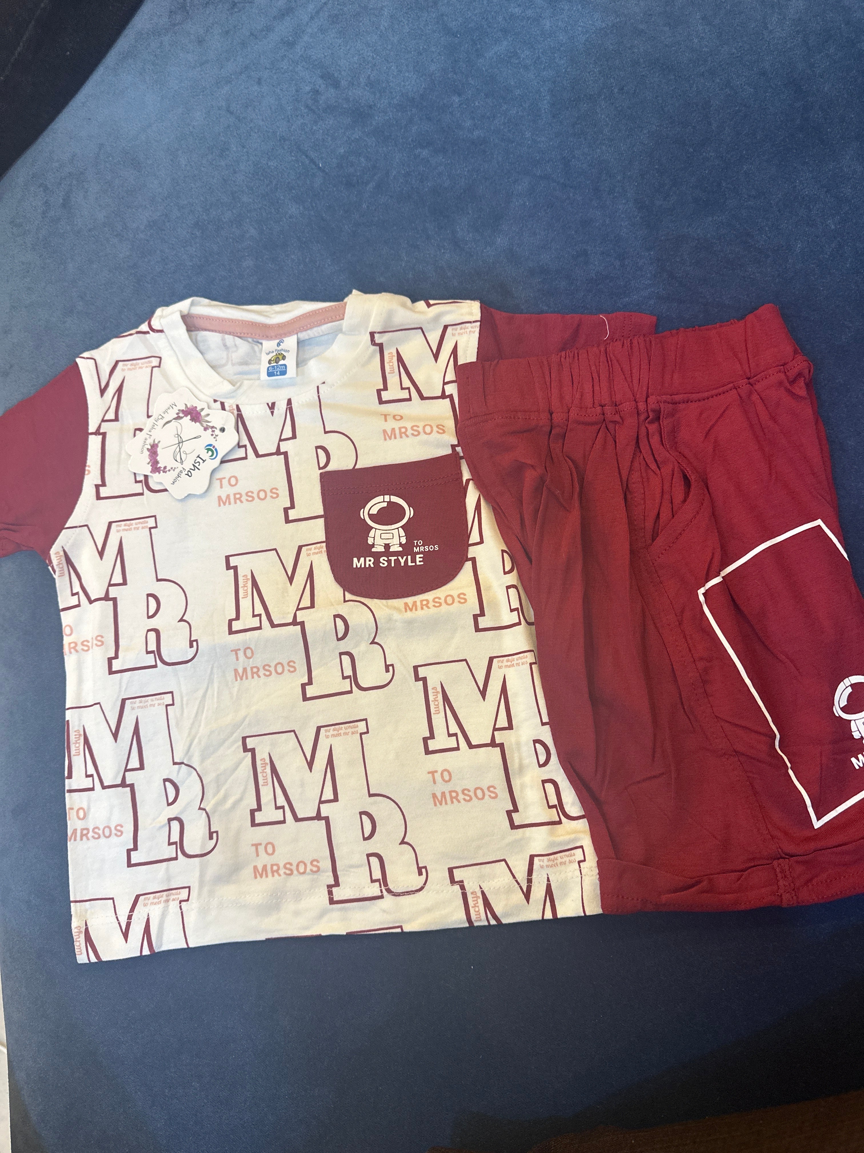 Kids “MR Style” Printed T-Shirt & Shorts Set – Casual Co-Ord 329