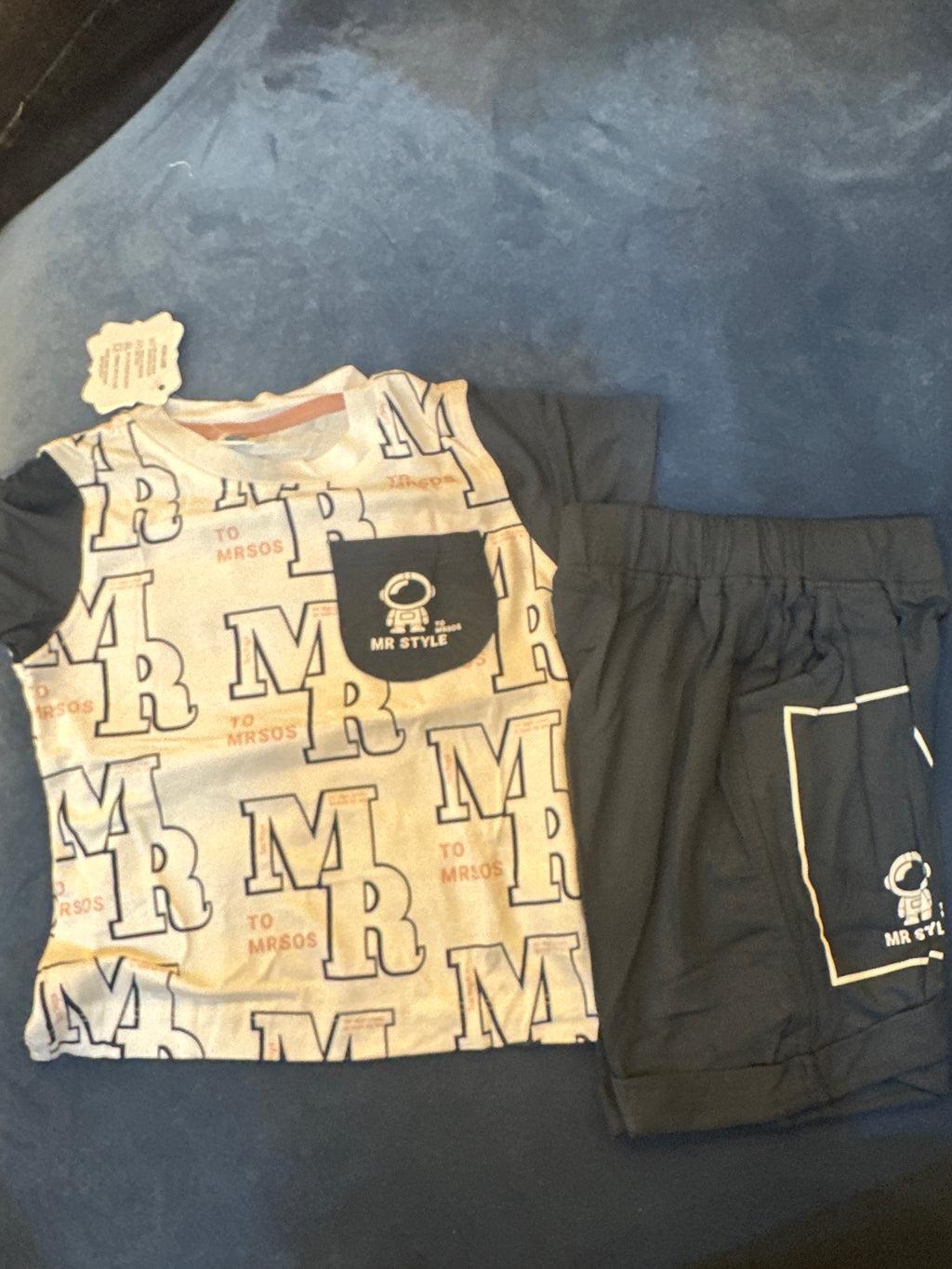 Kids “MR Style” Printed T-Shirt & Shorts Set – Casual Co-Ord 329