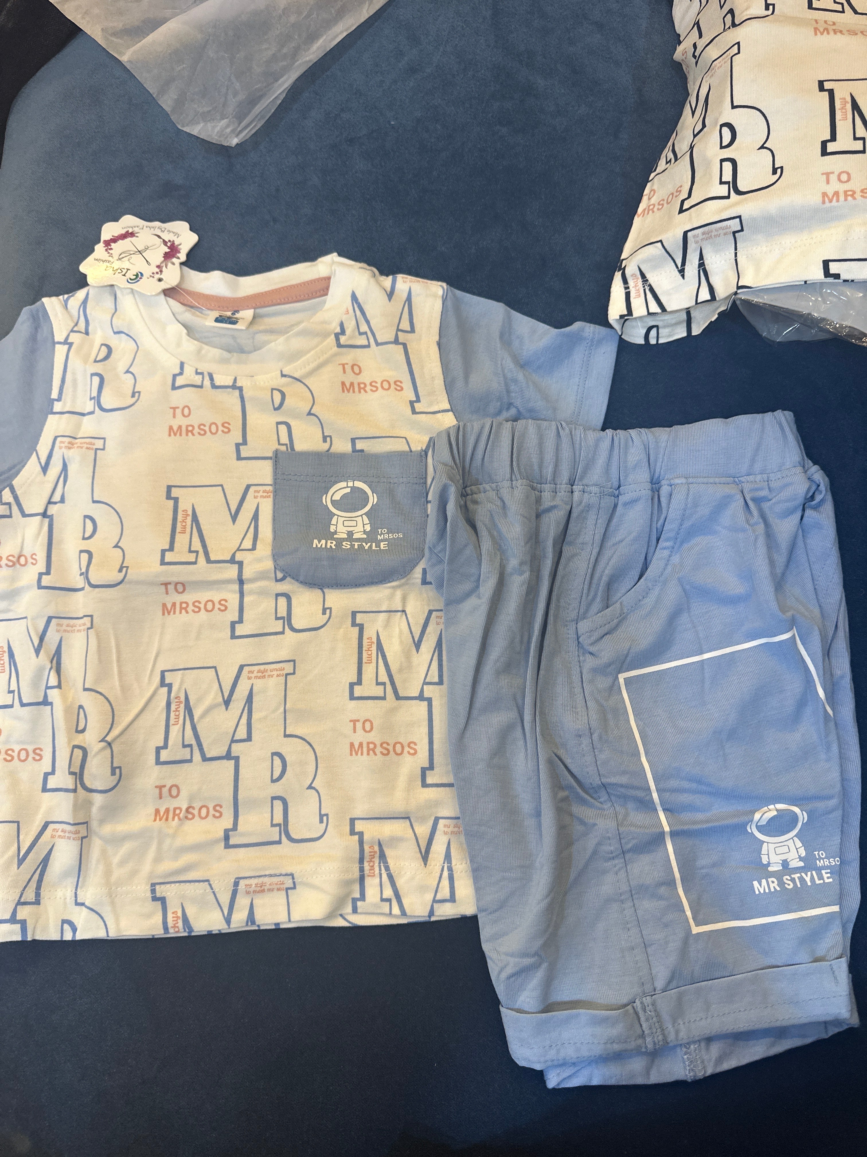 Kids “MR Style” Printed T-Shirt & Shorts Set – Casual Co-Ord 329