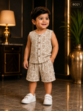 Baby Boys Sleeveless Printed Co-Ord Set-BO21