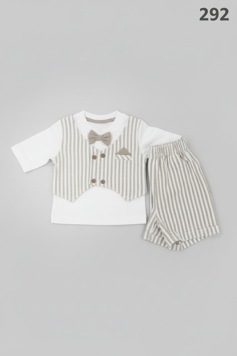 Baby Boy Formal Waistcoat T-Shirt & Shorts Set 292