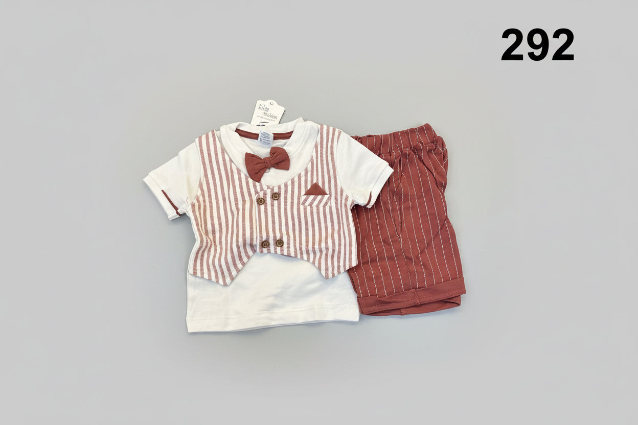 Baby Boy Formal Waistcoat T-Shirt & Shorts Set 292