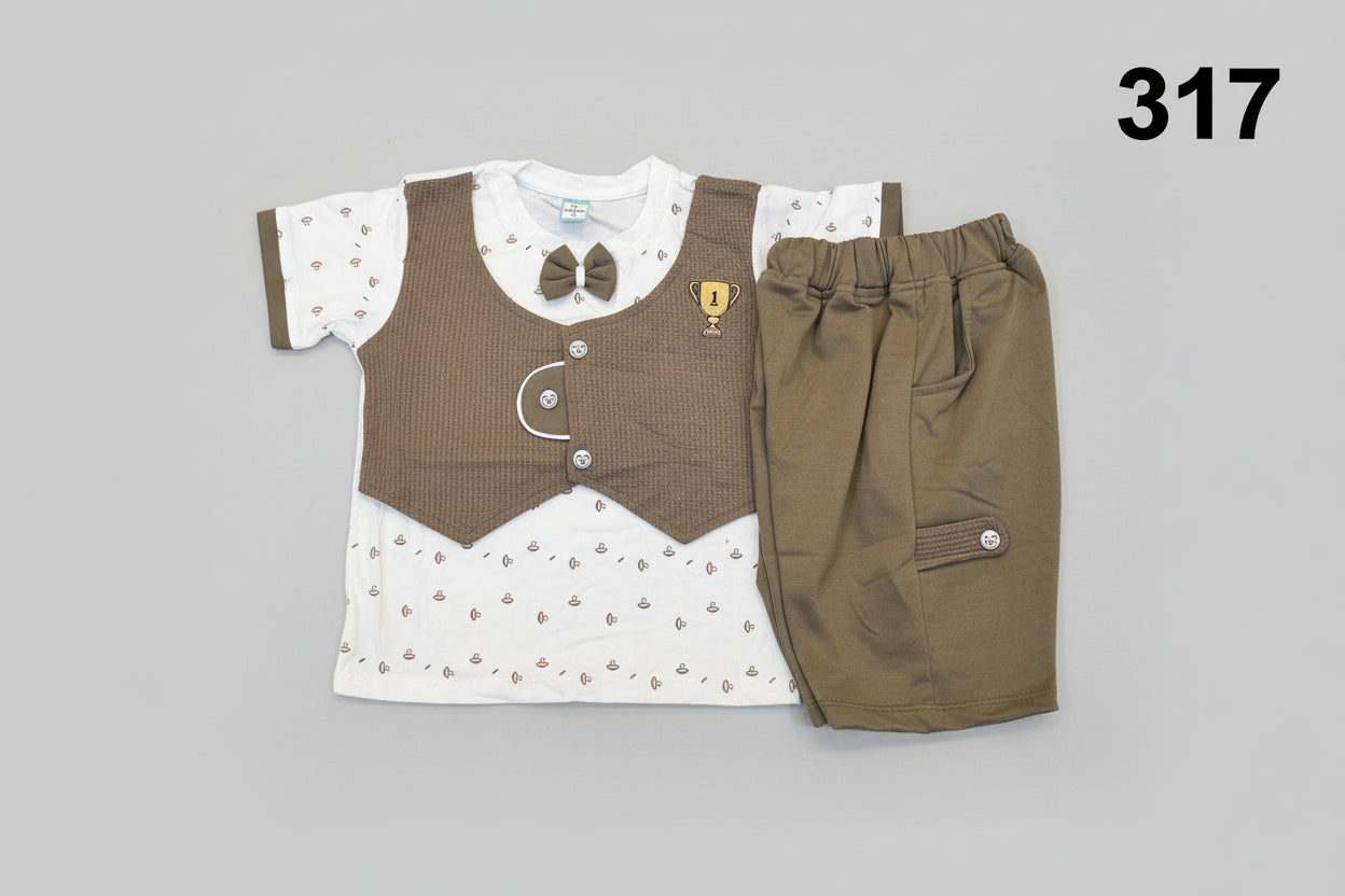 Baby Boy Winner Vest T-Shirt & Shorts Set 317