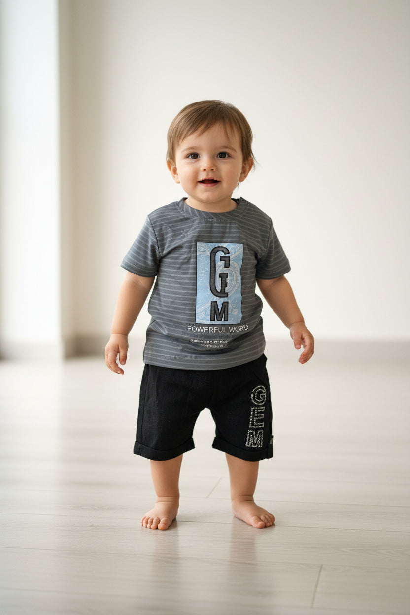 Kids Premium Printed T-Shirt & Shorts Set – GEM Edition 357