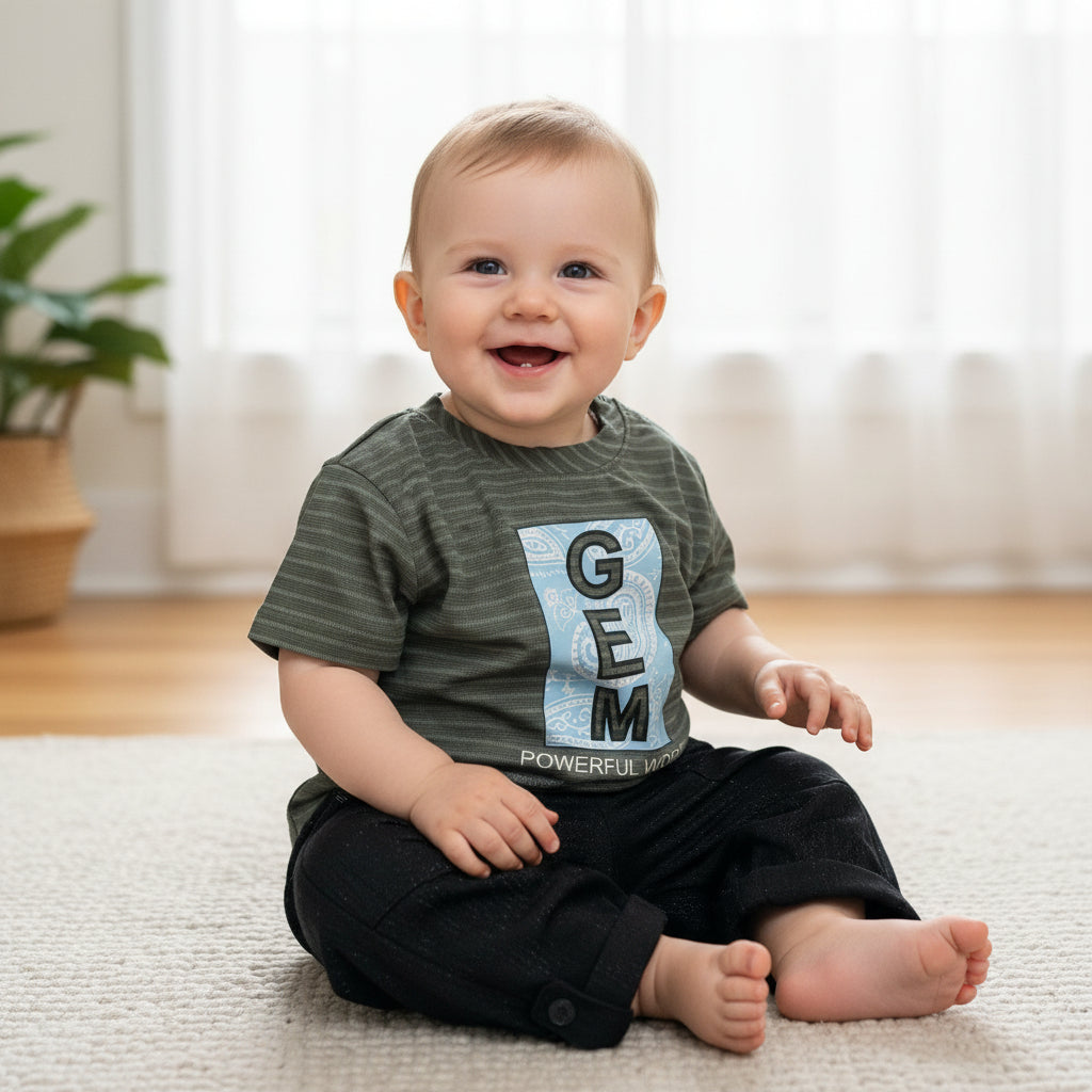 Kids Premium Printed T-Shirt & Shorts Set – GEM Edition 357