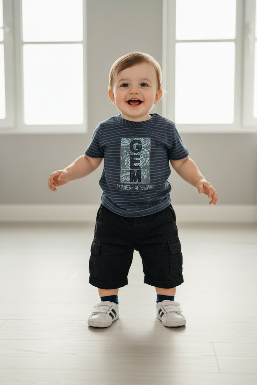 Kids Premium Printed T-Shirt & Shorts Set – GEM Edition 357