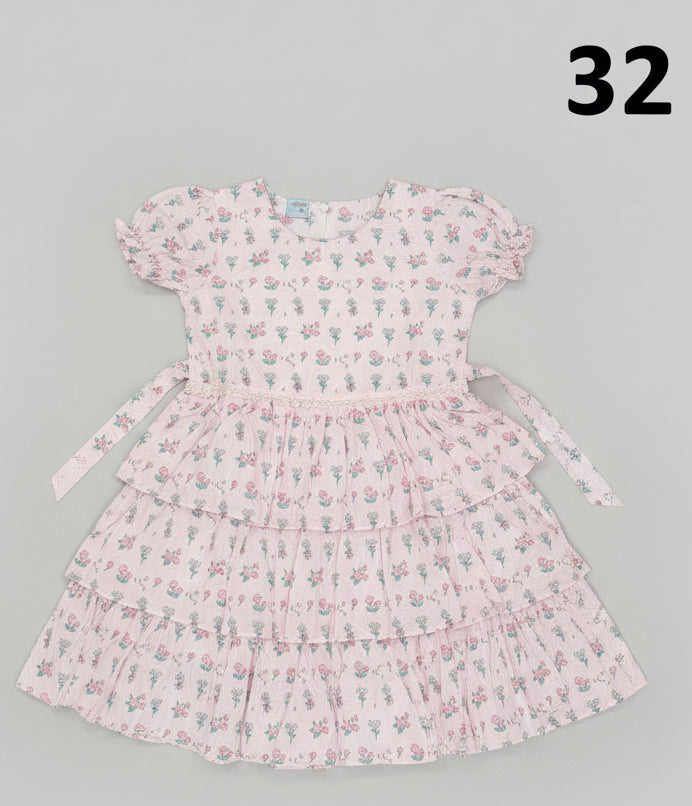 Girls Floral Layered Ruffle Dress 32