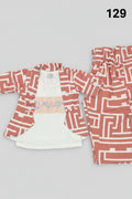 Kids Geometric Print Shirt & Pant Co-Ord Set 163