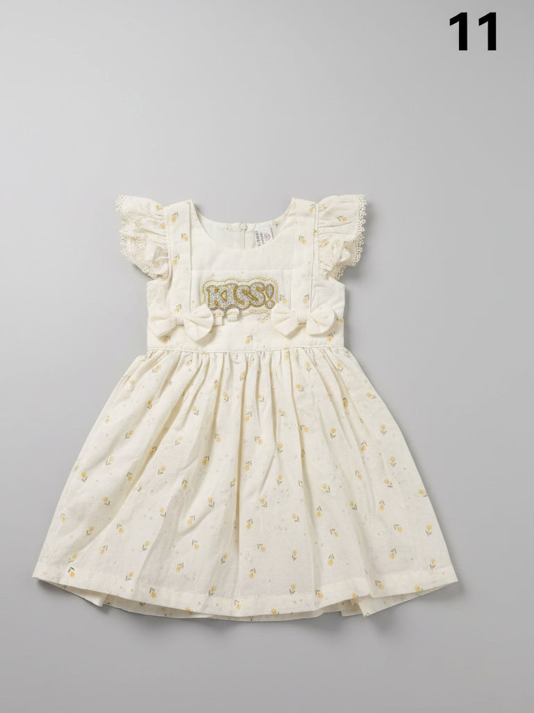 Girls Floral Party Dress with Lace Sleeves 11