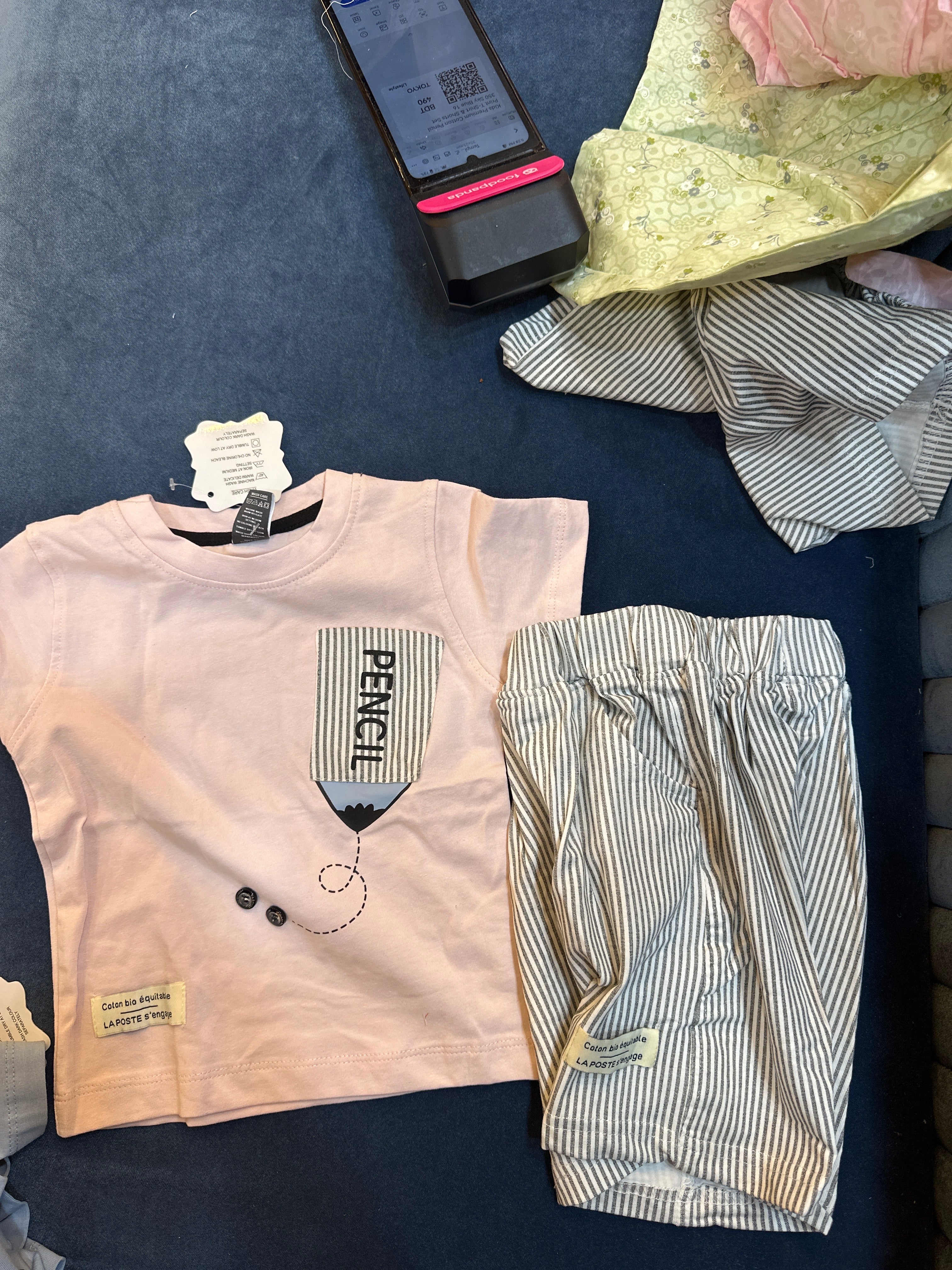 Kids Pencil Print T-Shirt & Shorts Set 350