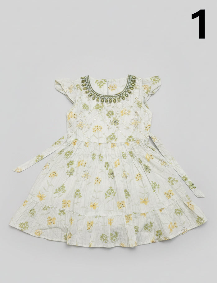 Girls Floral Layered Dress 1