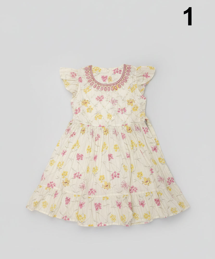 Girls Floral Layered Dress 1