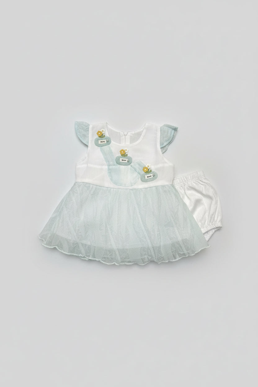 Baby Girls Appliqué Net Frock Set 78