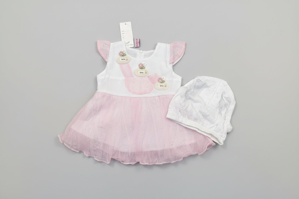 Baby Girls Appliqué Net Frock Set 78