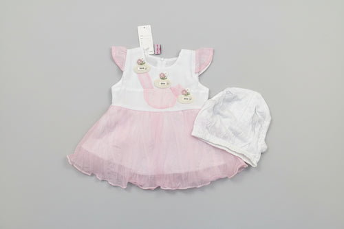 Baby Girls Appliqué Net Frock Set 78