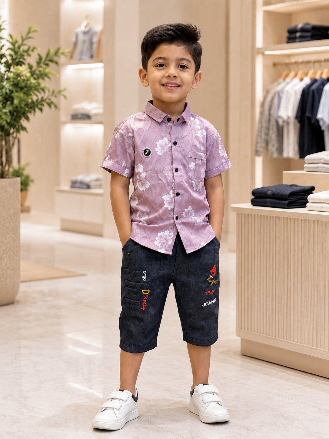 Kids Premium Floral Print Shirt & Pant Set 402