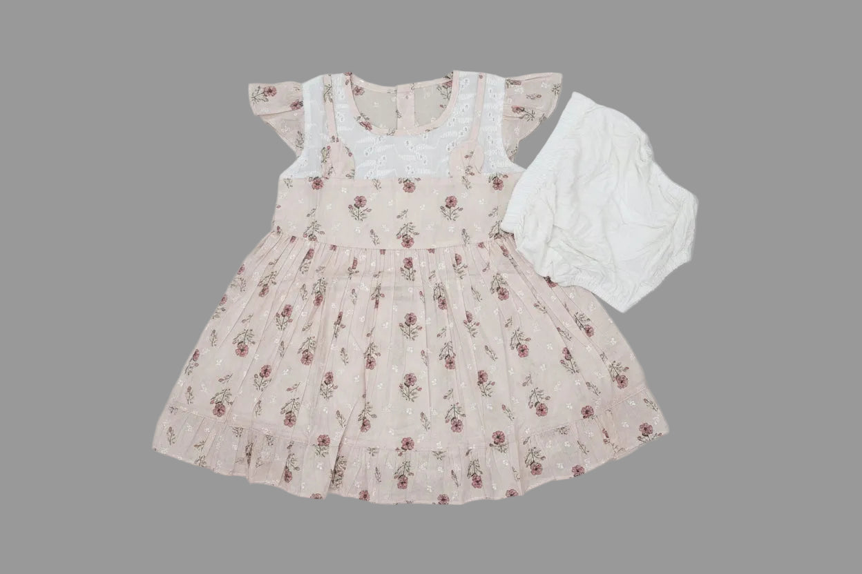 Floral Cotton Dress Set 0074