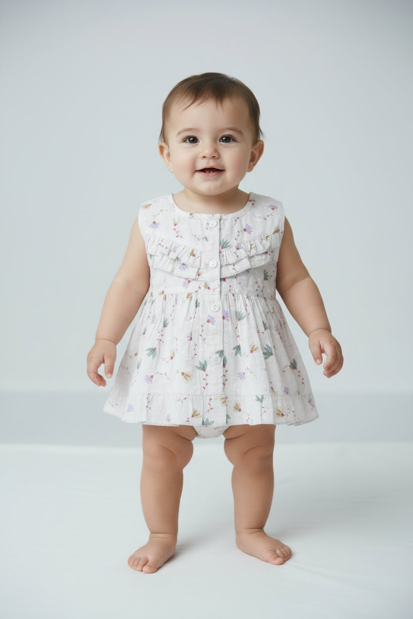 Girls Floral Frill Dress Set 103