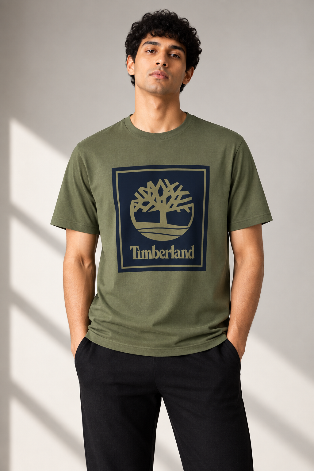 Mens Olive Green Timberland Graphic T-Shirt