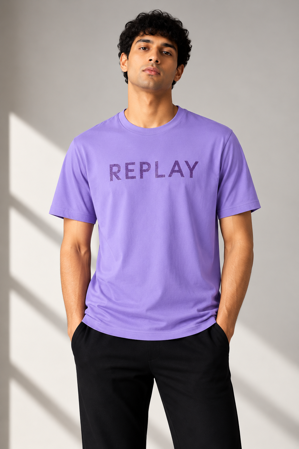 Mens Premium Lavender Purple T-SHIRT 048