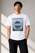 Men’s Never Give Up Graphic Printed T-Shirt – White TS01