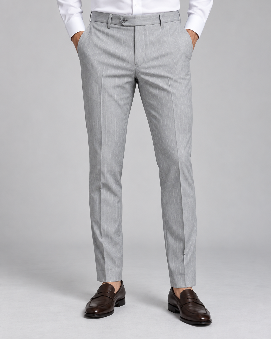 Men’s Premium Pinstripe Formal Pant – Light Grey 2010