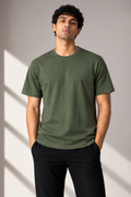 Men’s Premium Solid Crew Neck T-Shirt – Olive Green TS02