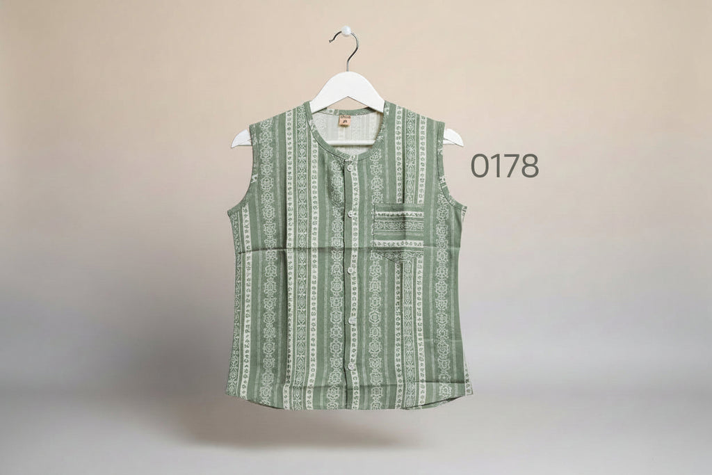 Boys Ethnic Printed Sleeveless shirt 0178