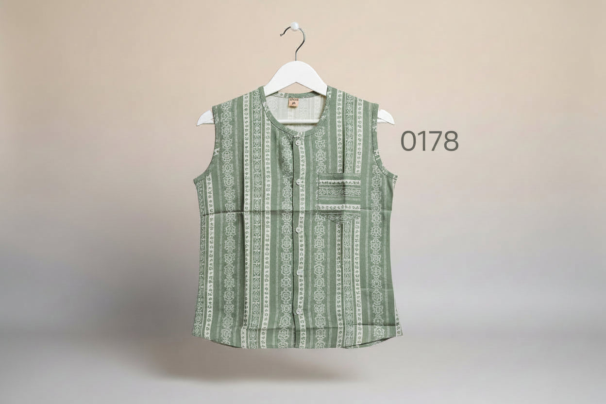 Boys Ethnic Printed Sleeveless shirt 0178