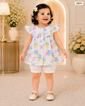 Baby Girls Floral Ruffle Top & Bloomer Set-GD11