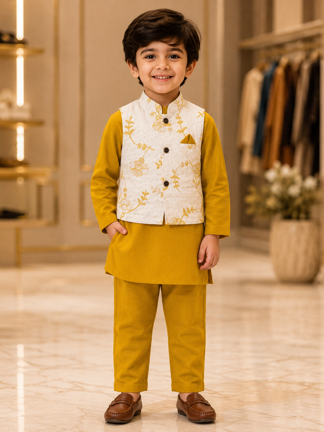 Boys Premium Embroidered Ethnic Panjabi Set (Top & Pajama). 219