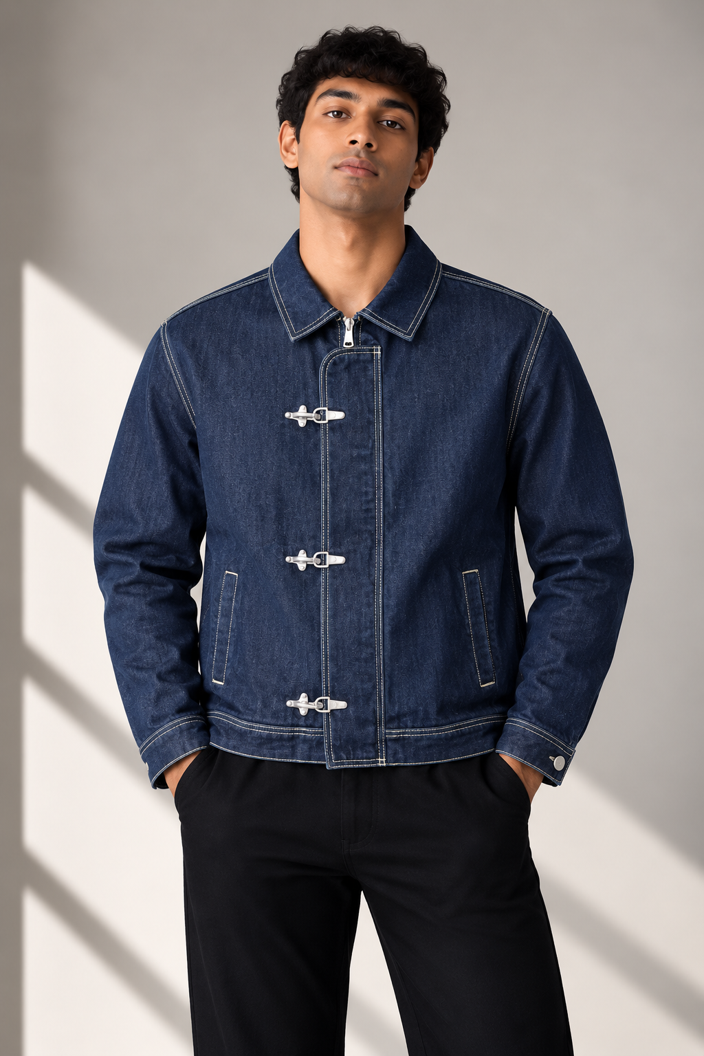 GATSBY Mens Denim Jacket Jack & Jones G142 Navy Blue